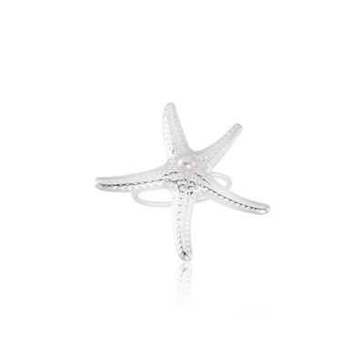 Anel Regulável Estrela do Mar e Pérola